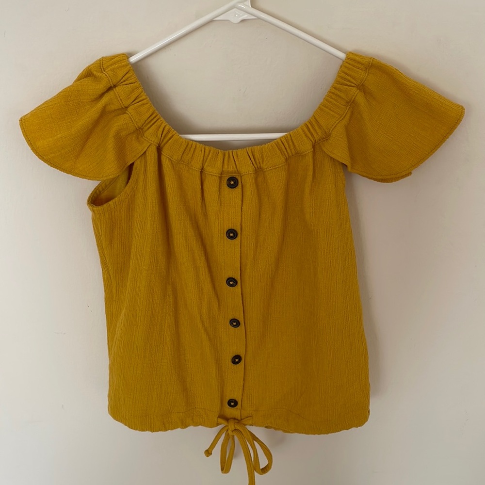 Madewell mustard yellow spring and summer top